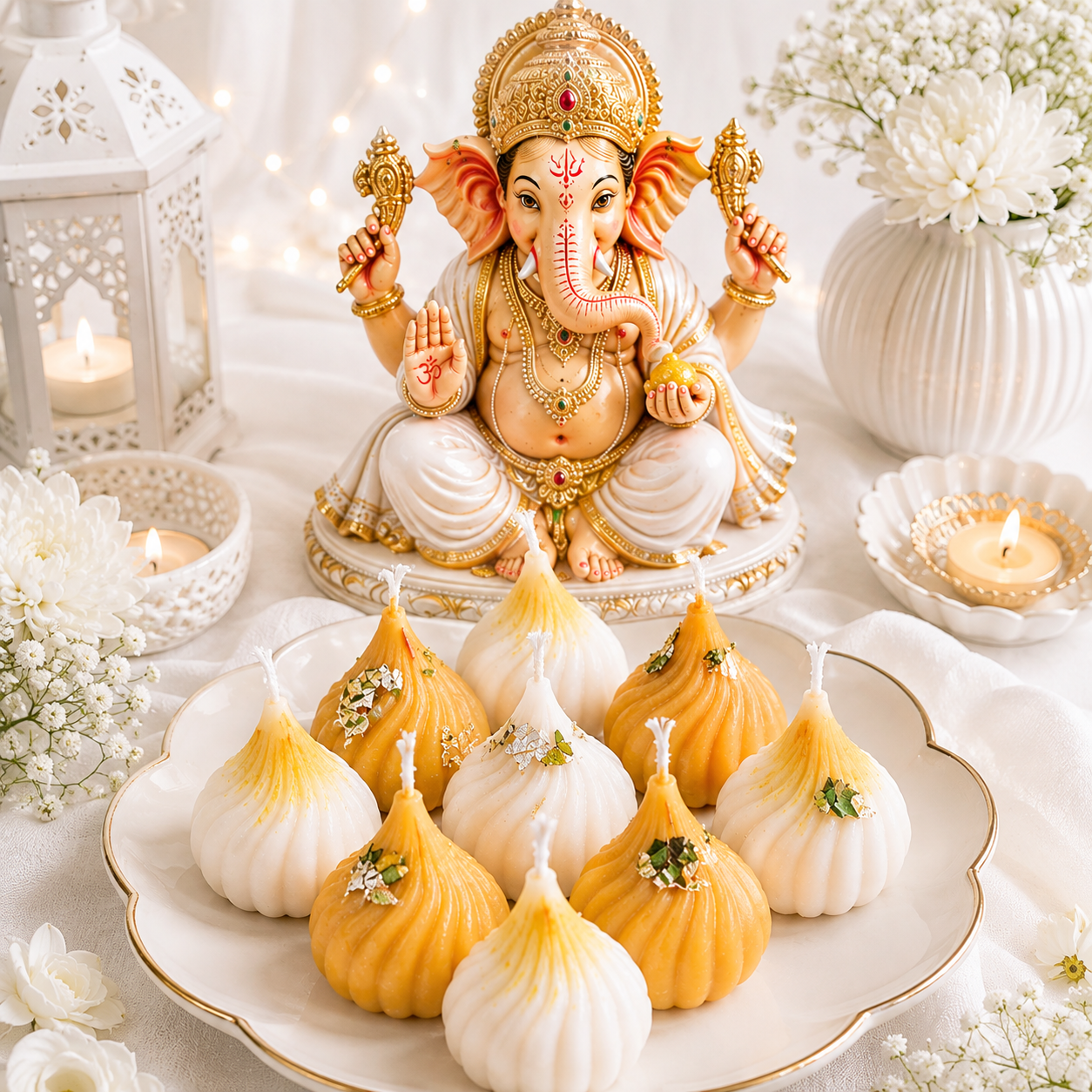 Modak Candles – Set of 10 | Festive Ganpati Candles