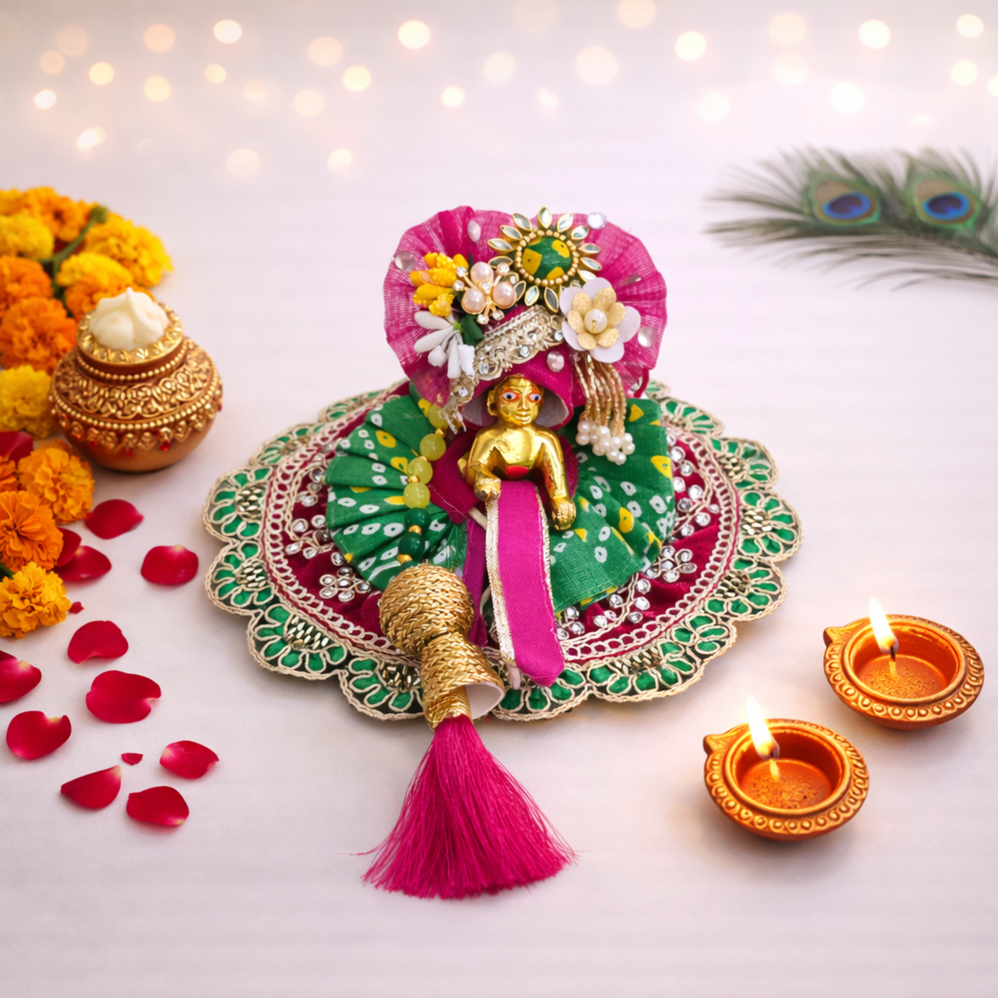 Divine Laddu Gopal Dress – Premium Festive Krishna Chola