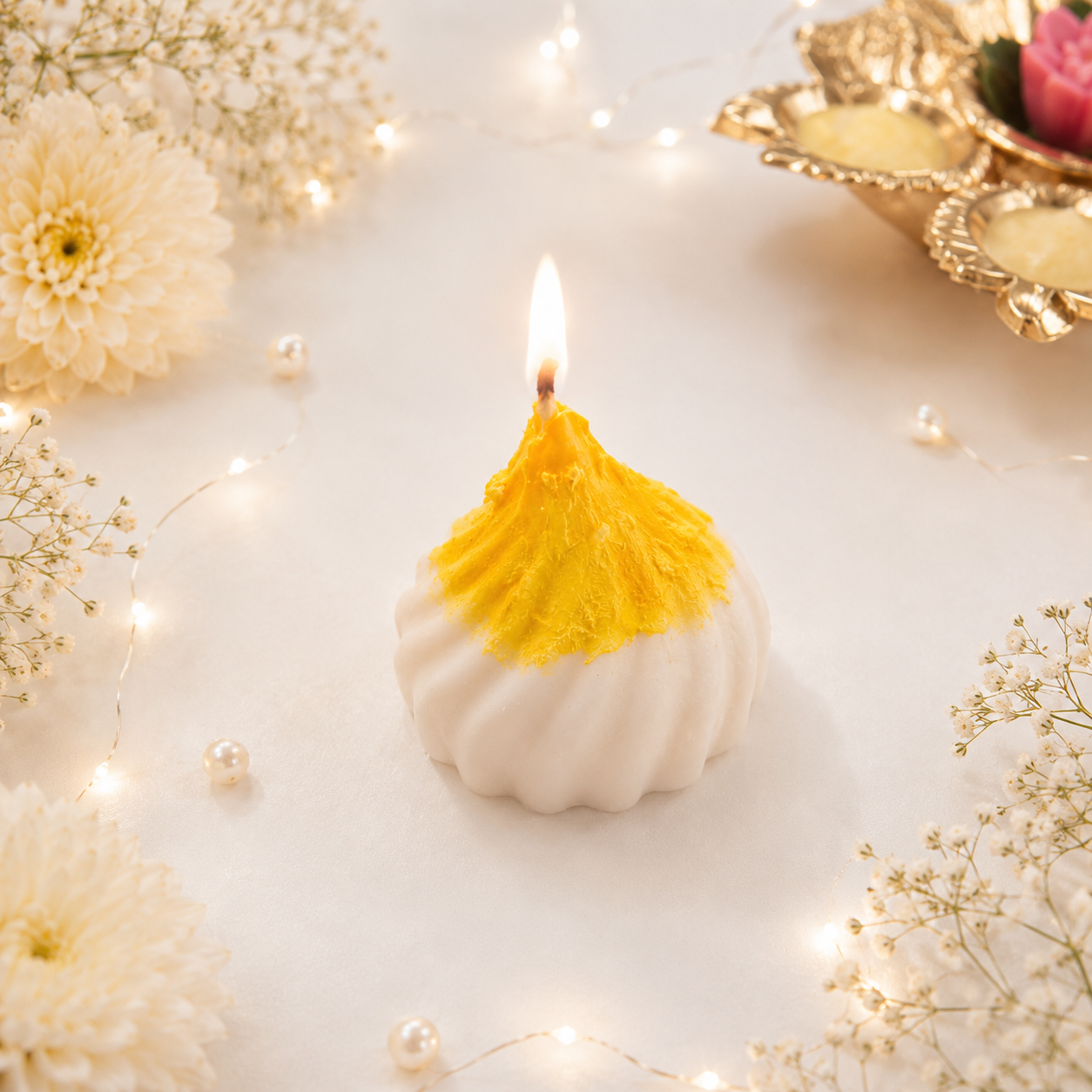 Kesar Modak Candle | Festive Mithai Candle