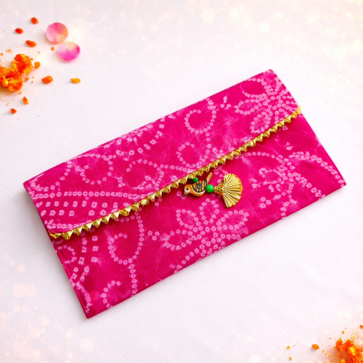 Traditional Bandhani Sagan Envelope – Ethnic Wedding Gifting UAE