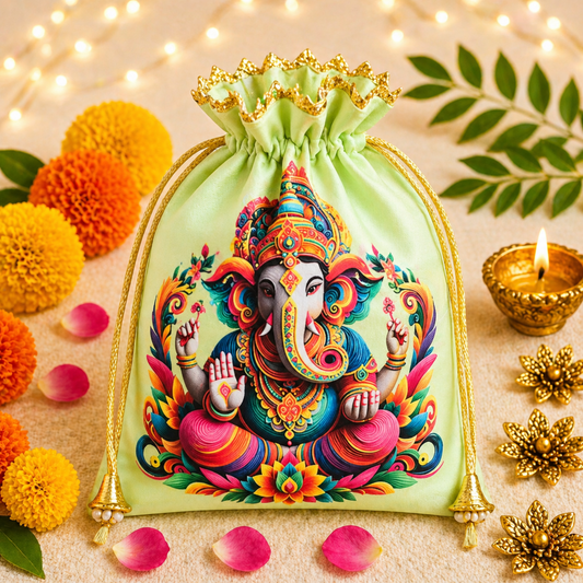 Ganpati Potli Gifting Bag With Urli