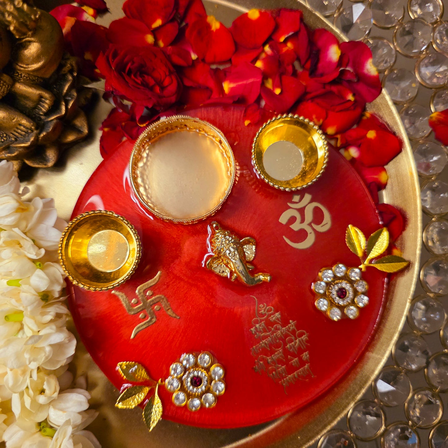 Resin Arti Thali (Red)