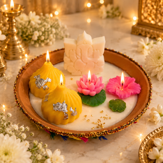 Ganeshji Visarjan Theme Candle Thali