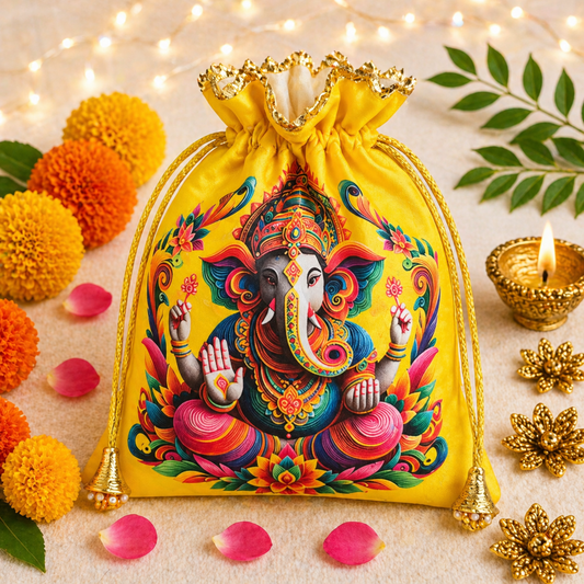 Ganpati Potli Gifting Bag With Urli