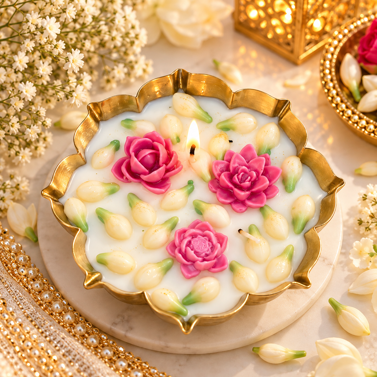 Diwali Special Floral Candle