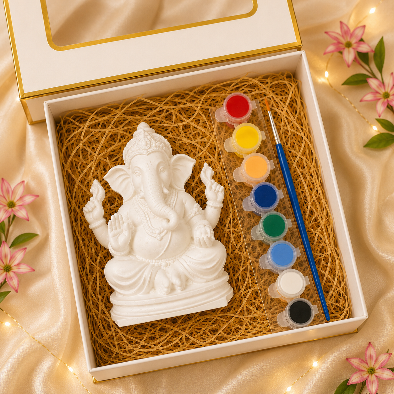 Premium Ganesh Chaturthi DIY Painting Kit with Ganesha Idol | Creative Festive Gift Box