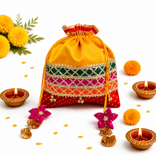 Lehriya Potli Gifting Bag Pink