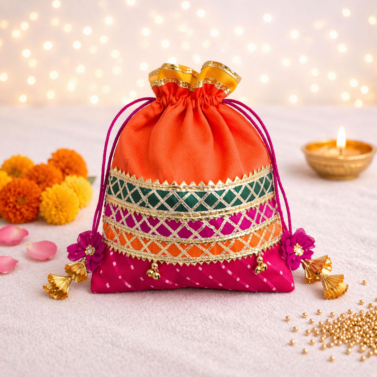 Lehriya Potli Gifting Bag Red