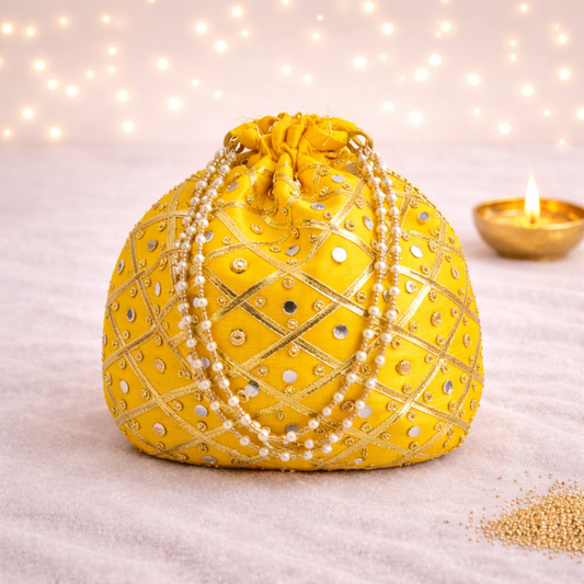 Gota Gifting Potli Yellow