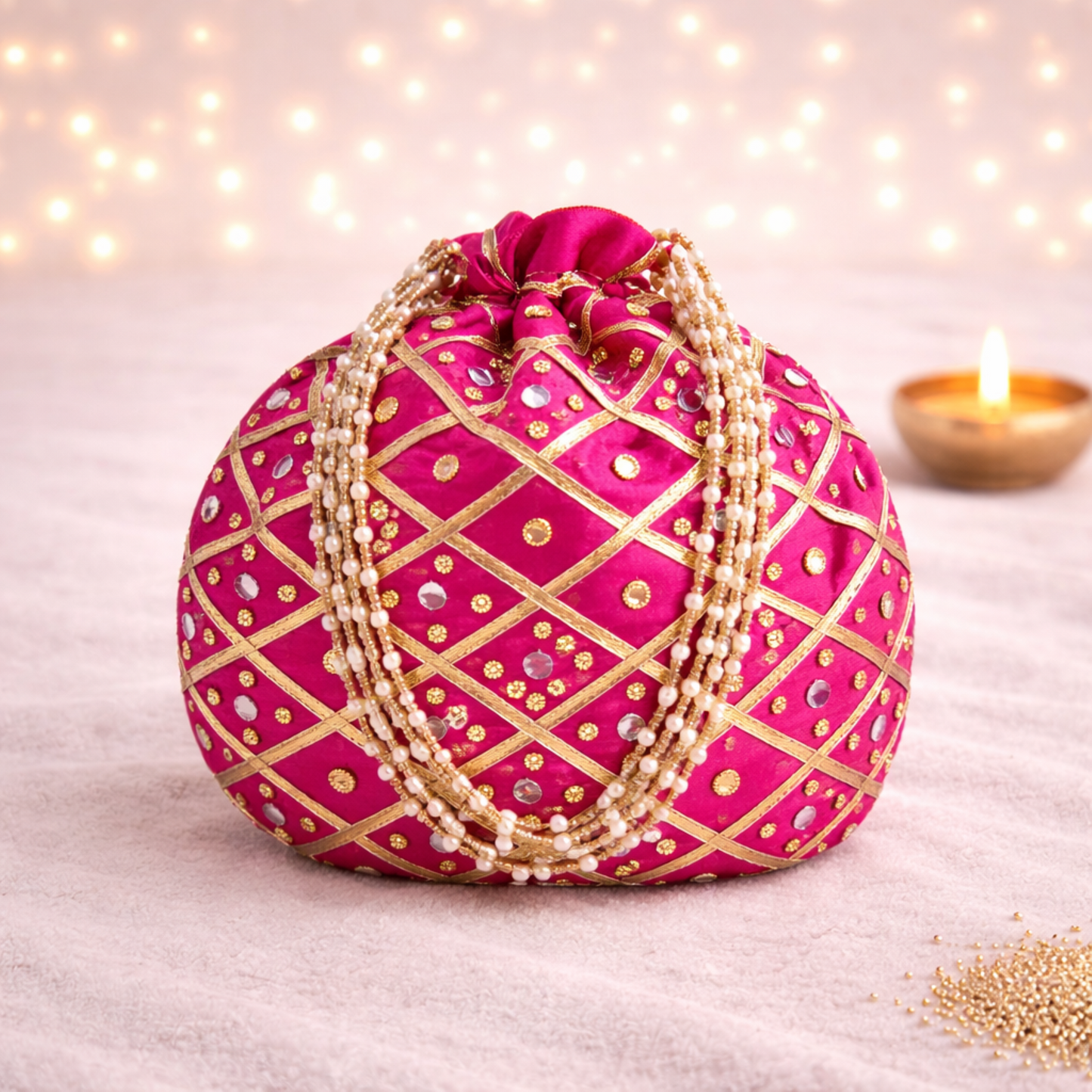 Gota Gifting Potli Pink