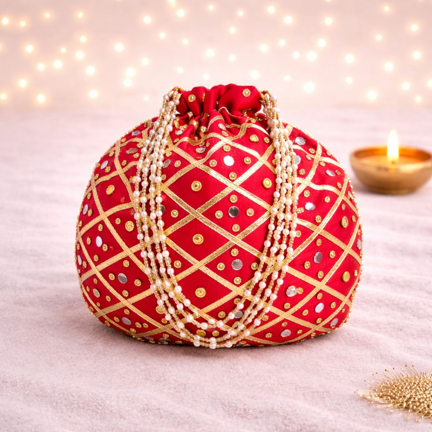 Gota Gifting Potli Red