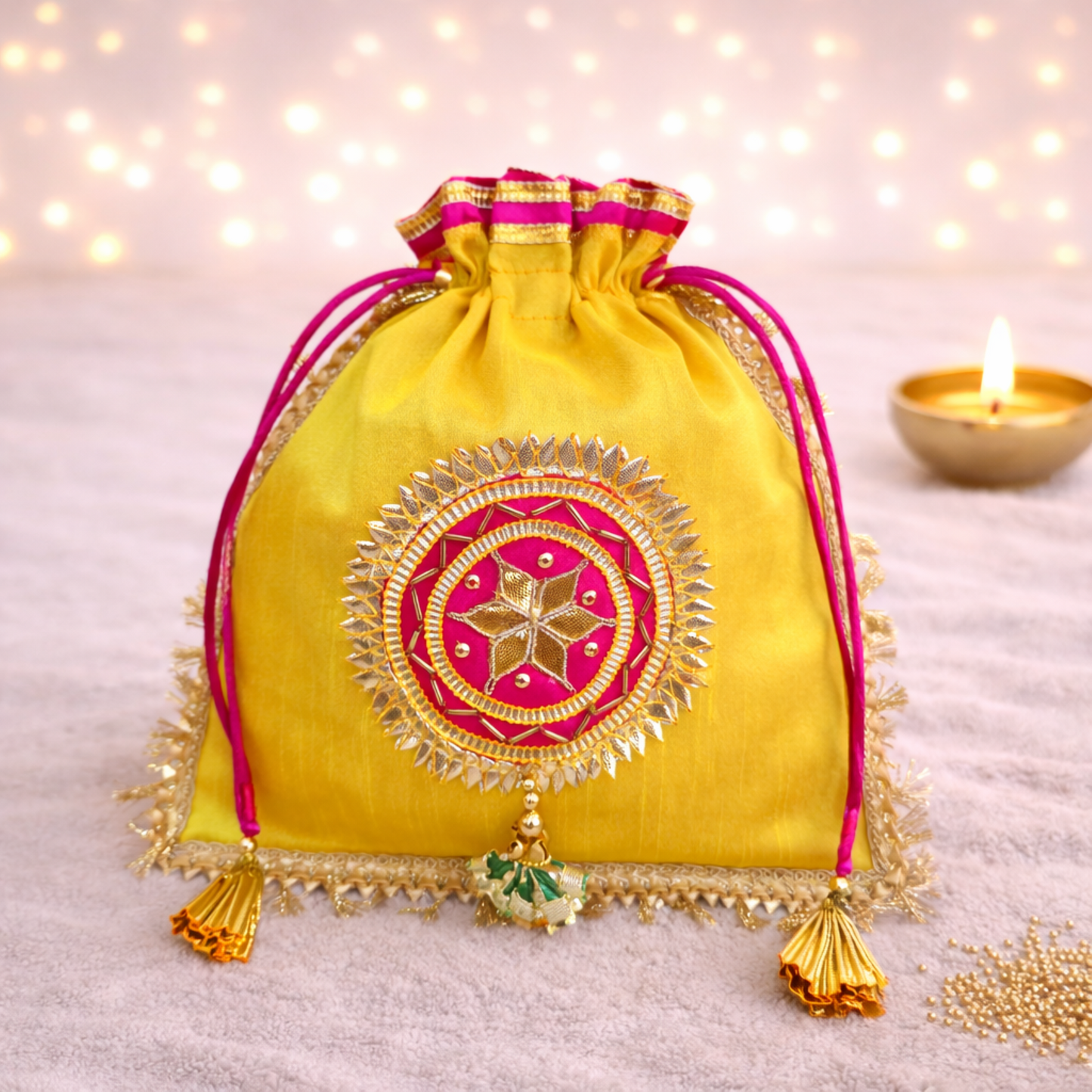 Gota Potli Gifting Bag Yellow