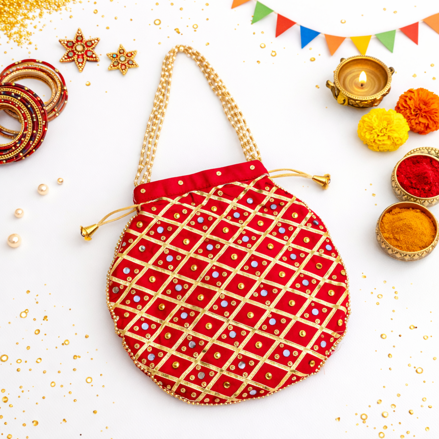 Gota Gifting Potli Red