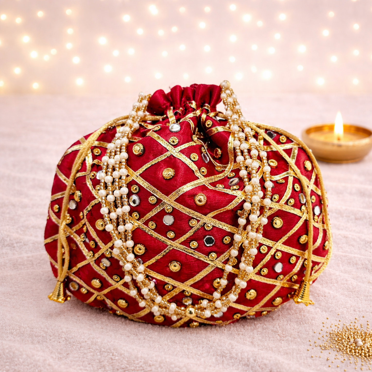 Gota Gifting Potli Maroon