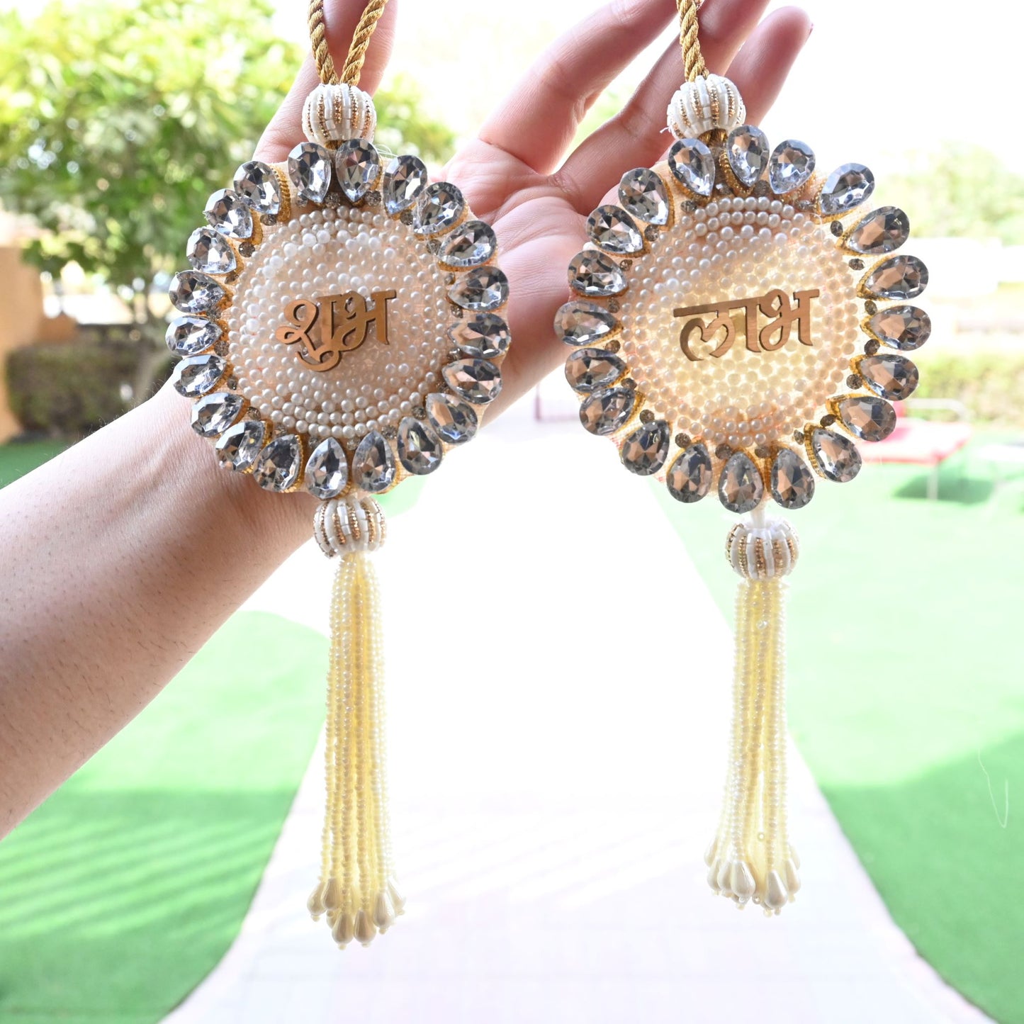 Pearl Studded Shubh Labh Hanging