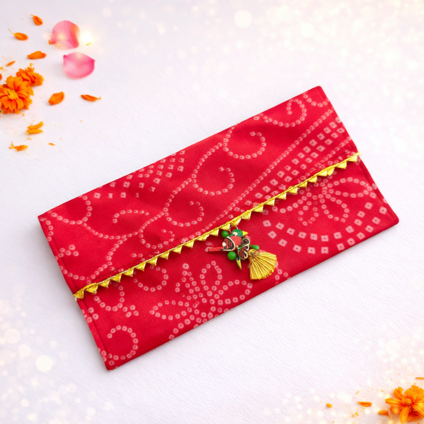 Designer Bandhani Sagan Envelope – Festive & Wedding Favor UAE