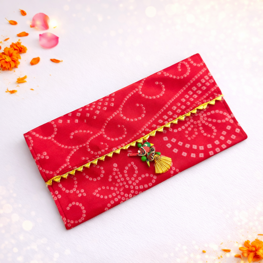 Designer Bandhani Sagan Envelope – Festive & Wedding Favor UAE
