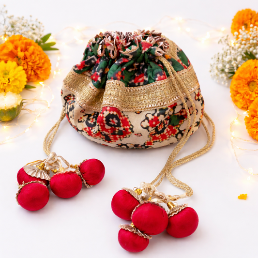 Patola Print Gifting Potli
