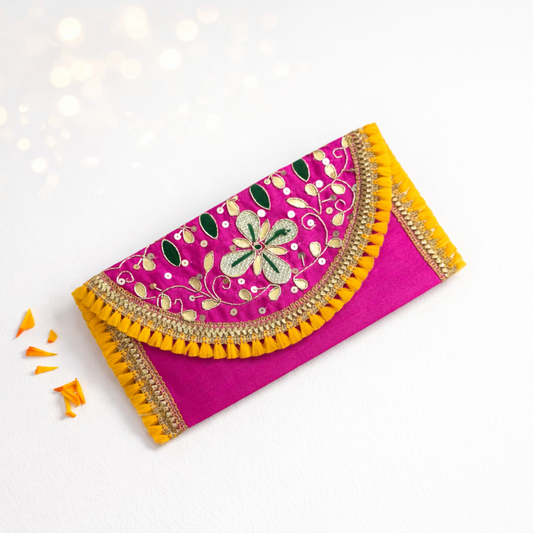 Classic Gota Work Sagan Envelope – Traditional Wedding Gifting UAE