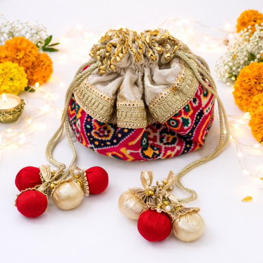 Patola Print Gifting Potli