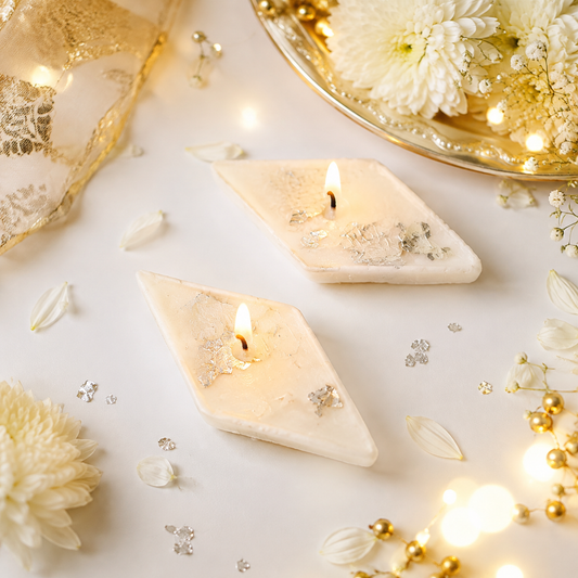 Kaju Katli Mithai Candles – Set of 2