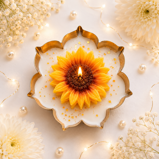 Sunflower Radiance Urli Candle – 5.5 Inch