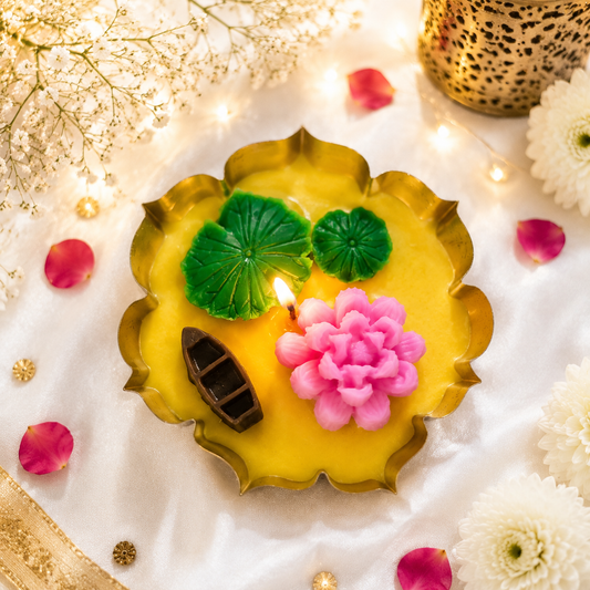 Lotus Pond Urli Candle – 5.5 Inch